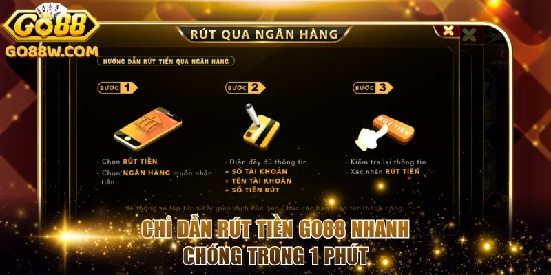 Chỉ dẫn rút tiền Go88 nhanh chóng trong 1 phút